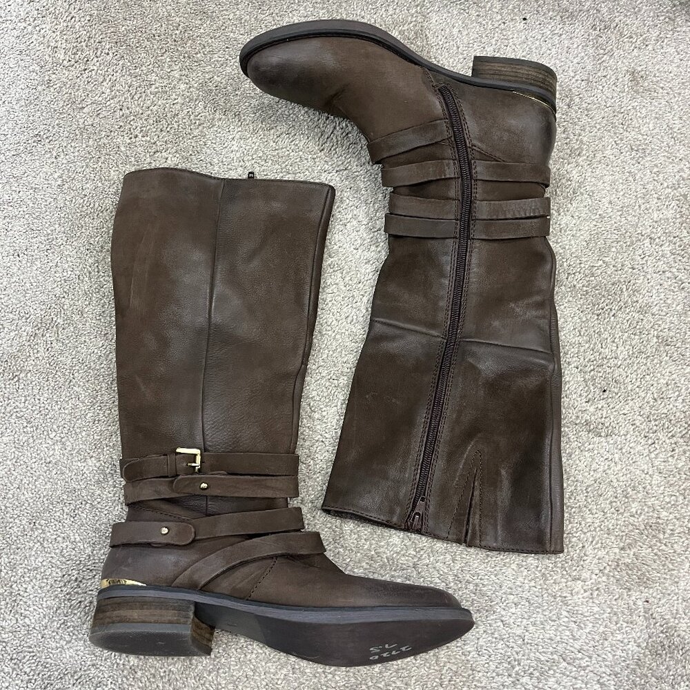 Steve Madden Size 7.5 Brown Albany Marone Leather Riding Boots